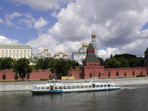 Moscow River with Kremlin Cathedrals in background