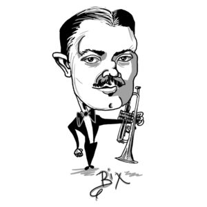 Caricature of Bix Beiderbecke